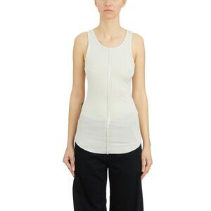 THOM KROM Ribbed Tank Top with Seam Detail Women Beige T-Shirts & Tops